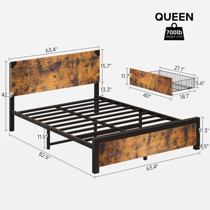 Rosalene Platform Storage Bed - Chic Decora