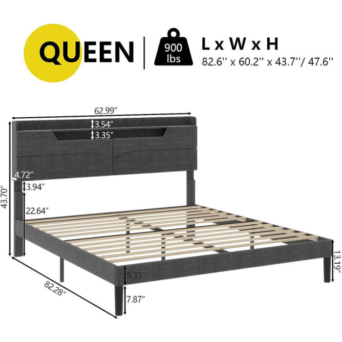 Rosezell Queen Tufted Bed Frame with Storage - Chic Decora