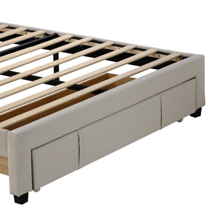 Rosmaria Upholstered Platform Storage Bed - Chic Decora