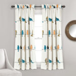 Rowley Birds Room Darkening Thermal Rod Pocket Curtain Panels (Set of 2) - Chic Decora