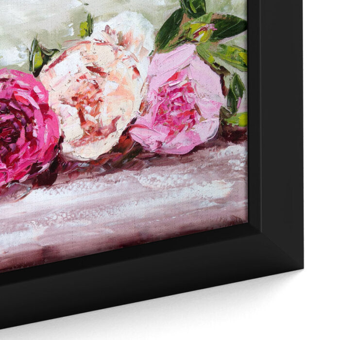 Row of Peonies by Emma Bell Painting on Canvas - Chic Decora