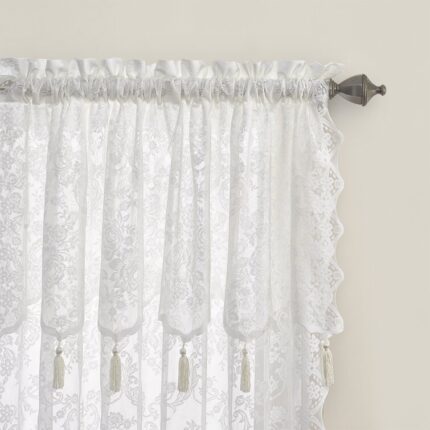 Roxann Lace Semi Sheer Curtain Pair (Set of 2) - Chic Decora