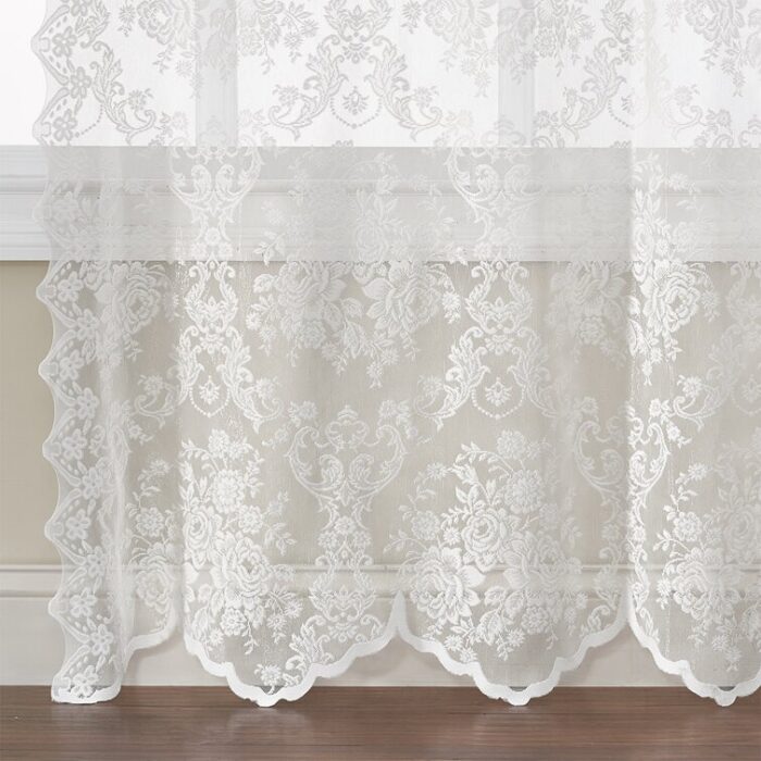 Roxann Lace Semi Sheer Curtain Pair (Set of 2) - Chic Decora