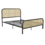 Roxanne Metal and Cane Platform Bed - Chic Decora