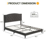 Rozella Upholstered Metal Platform Bed - Chic Decora