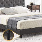 Rozella Upholstered Metal Platform Bed - Chic Decora