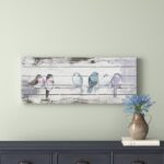 Runda Perched Birds – Hand Painted Wood Plank Panel Wall DÃ©cor - Chic Decora