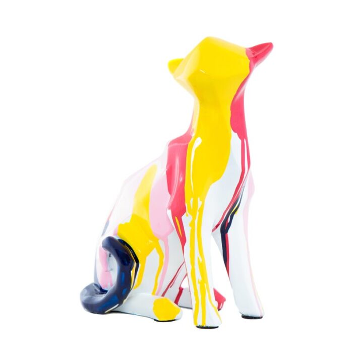 Russo Cat Splatter Art – 8.25″ tall - Chic Decora