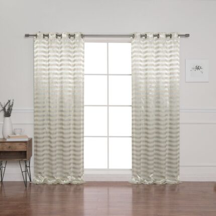 Sabah Polyester Semi Sheer Curtain Pair (Set of 2) - Chic Decora