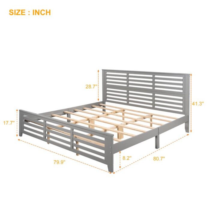 Sabik Solid Wood Platform Bed - Chic Decora