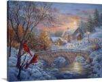 Sagefield ‘Winter Sunset’ by Nicky Boehme Painting Print on Wrapped Canvas - Chic Decora