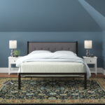 Salonis Upholstered Metal Slat Bed - Chic Decora