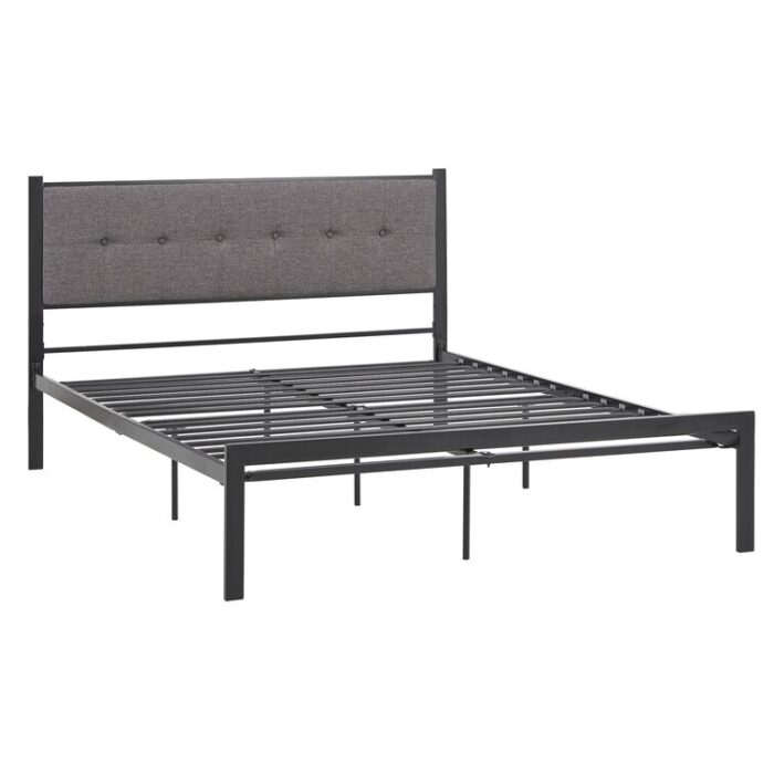 Salonis Upholstered Metal Slat Bed - Chic Decora