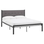 Salonis Upholstered Metal Slat Bed - Chic Decora