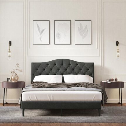 Mellville Upholstered Standard Bed - Chic Decora