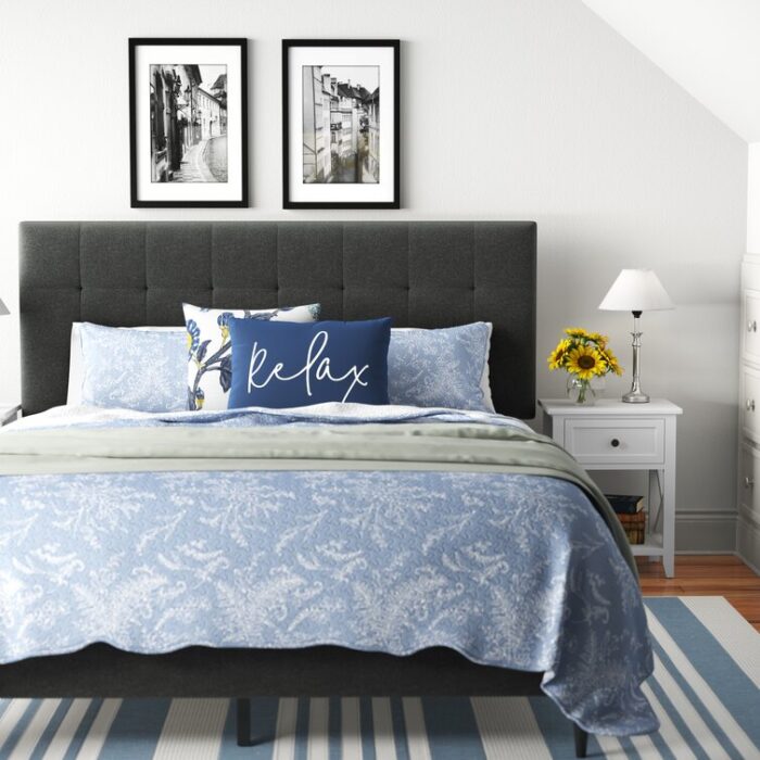 Saltz Upholstered Platform Bed - Chic Decora