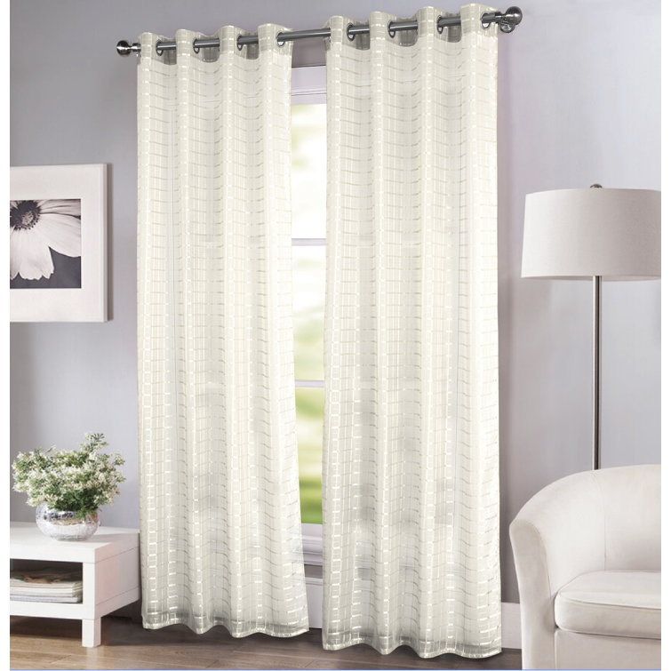 Samel Polyester Semi Sheer Curtain Pair (Set of 2) - Chic Decora