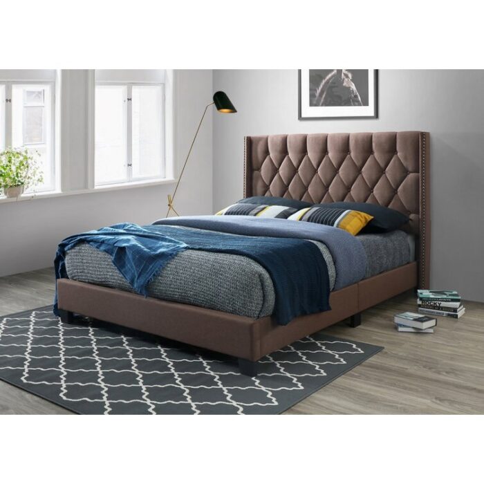 Samime Upholstered Wingback Bed - Chic Decora