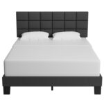 Samule Upholstered Platform Bed Frame with Headboard - Chic Decora