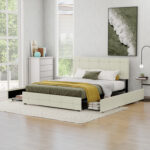 Samyla Upholstered Metal Platform Storage Bed - Chic Decora