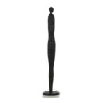 Sanfo Polystone Tall Slim Figure People Decorative Sculpture with Ribbed Body and Glitter Accents - Chic Decora