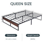 Saunderstown Industrial Style 14″ Wood Platform Bed - Chic Decora