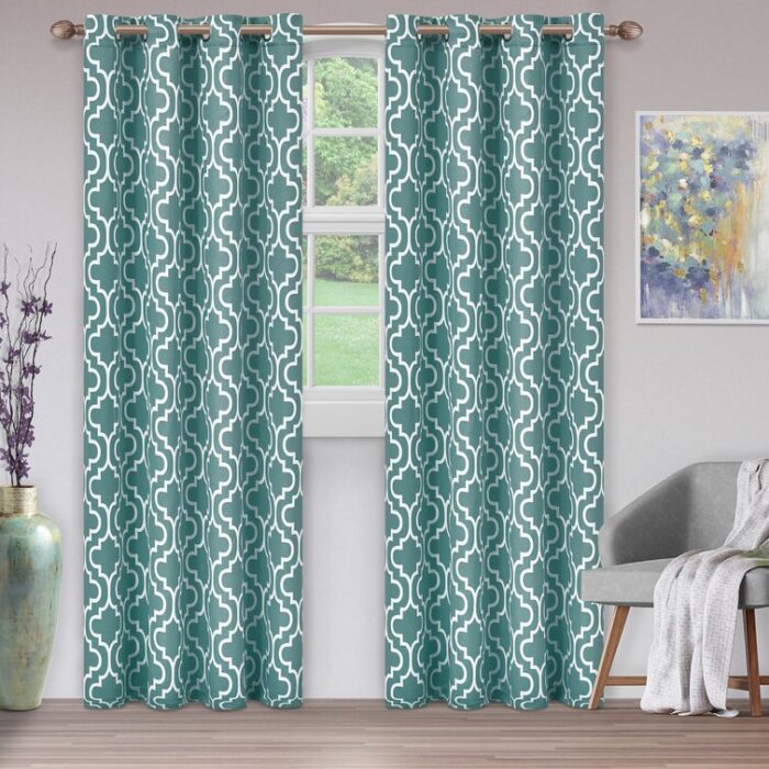 Scotia Polyester Room Darkening Curtain Pair (Set of 2) - Chic Decora