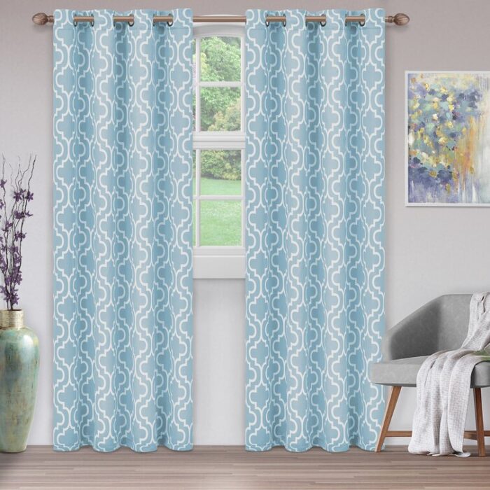 Scotia Polyester Room Darkening Curtain Pair (Set of 2) - Chic Decora