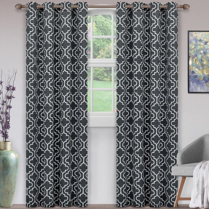 Scotia Polyester Room Darkening Curtain Pair (Set of 2) - Chic Decora