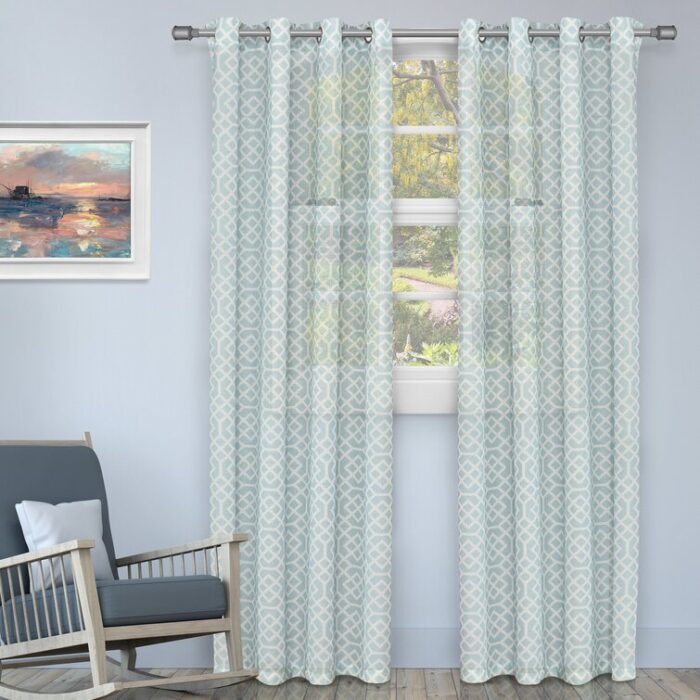 Scotia Polyester Semi Sheer Curtain Pair (Set of 2) - Chic Decora