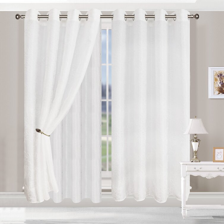 Sickels Polyester Semi Sheer Curtain Pair (Set of 2) - Chic Decora