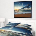 Seascape ‘Sunrise and Glowing Waves in Ocean Seashore’ Photograph - Chic Decora