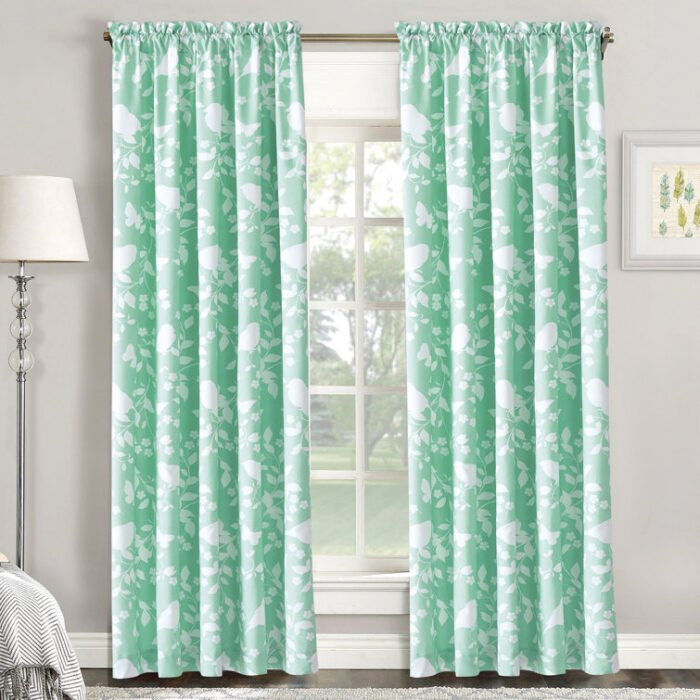 Sereno Floral Rod Pocket Curtain Panels (Set of 2) - Chic Decora