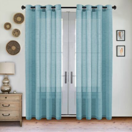 Ella Polyester Sheer Curtain Pair (Set of 2) - Chic Decora