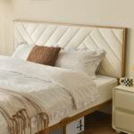 Sheila Upholstered Platform Bed with Velvet Tufted Headboard - Chic Decora