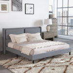 Shelva Upholstered Metal Slat Bed - Chic Decora