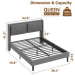 Shelva Upholstered Metal Slat Bed - Chic Decora