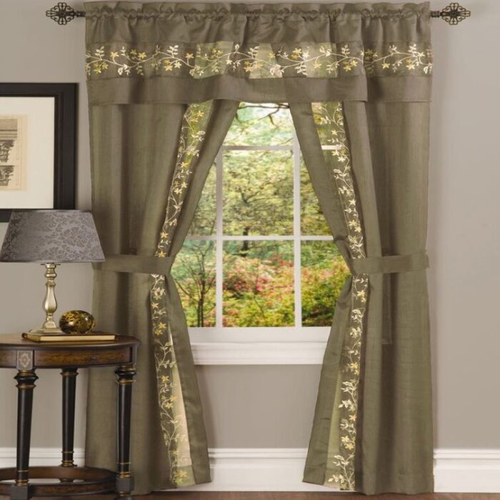 Shipley Synthetic Semi Sheer Curtain Pair (Set of 2) - Chic Decora