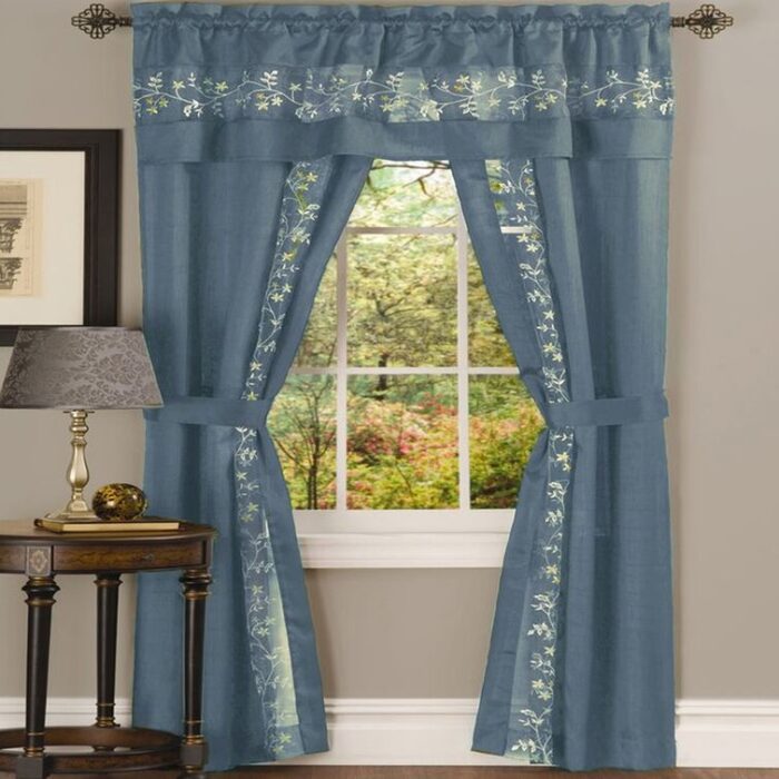 Shipley Synthetic Semi Sheer Curtain Pair (Set of 2) - Chic Decora