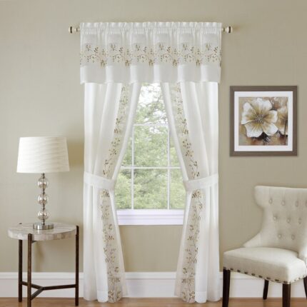 Shipley Synthetic Semi Sheer Curtain Pair (Set of 2) - Chic Decora