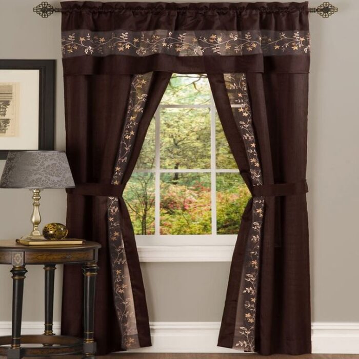 Shipley Synthetic Semi Sheer Curtain Pair (Set of 2) - Chic Decora