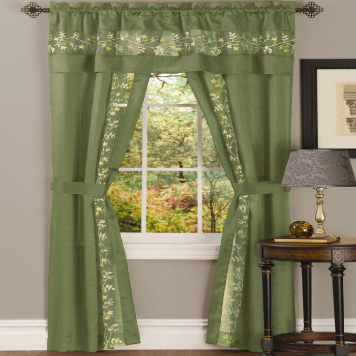 Shipley Synthetic Semi Sheer Curtain Pair (Set of 2) - Chic Decora