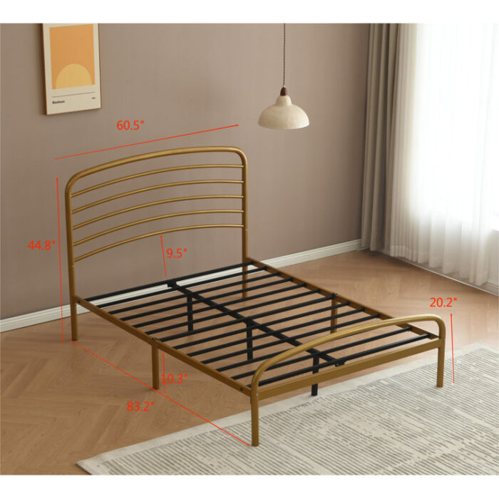 Sierrea Metal Platform Bed - Chic Decora