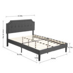 Sietje Upholstered Bed Frame With Tufted Adjustable Headboard Wood Slats Platform Bed - Chic Decora