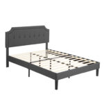 Sietje Upholstered Bed Frame With Tufted Adjustable Headboard Wood Slats Platform Bed - Chic Decora