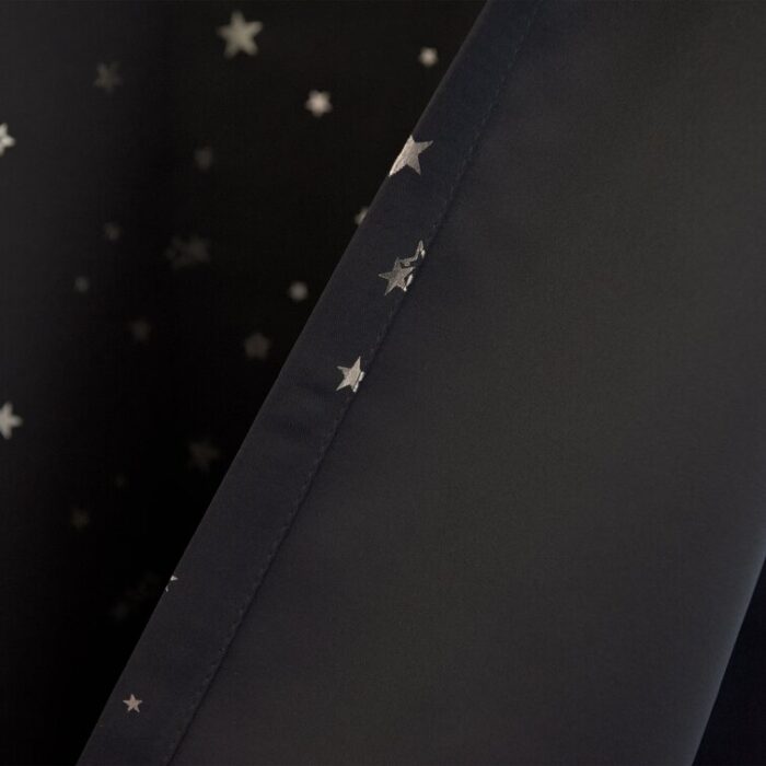 Silver Foil Star Blackout Curtains (Set of 2) - Chic Decora