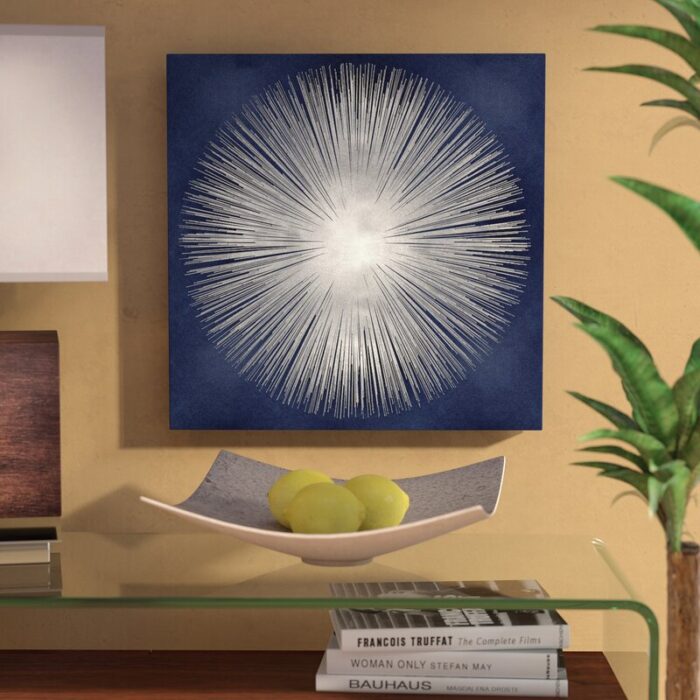 Silver Sunburst On Blue ” Silver Sunburst On Blue I ” by Abby Young - Chic Decora