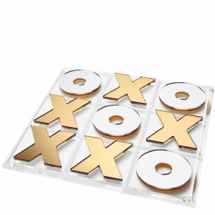 Silver and Gold Acrylic Tic Tac Toe - Chic Decora