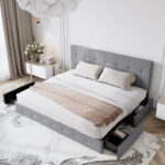 Silvester Upholstered Platform Storage Bed - Chic Decora