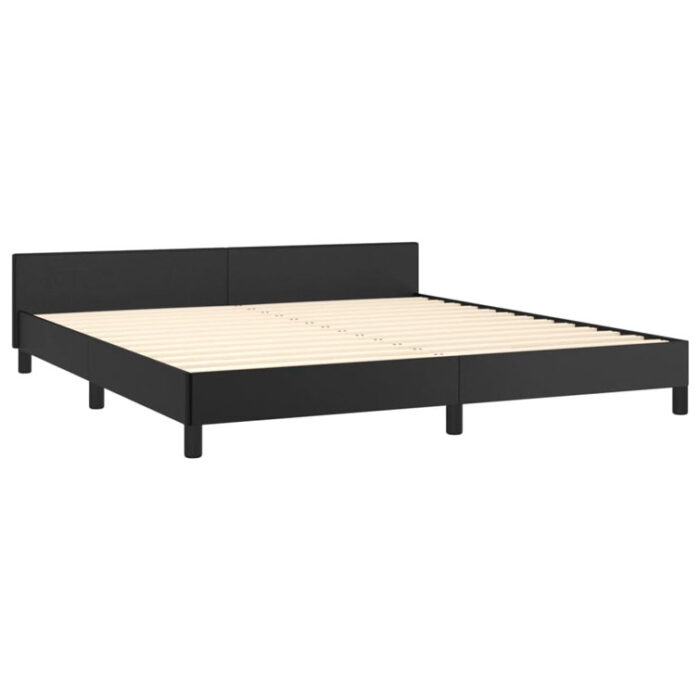 Singhai Bed Frame with Headboard Platform Bed Base for Bedroom Faux Leather - Chic Decora